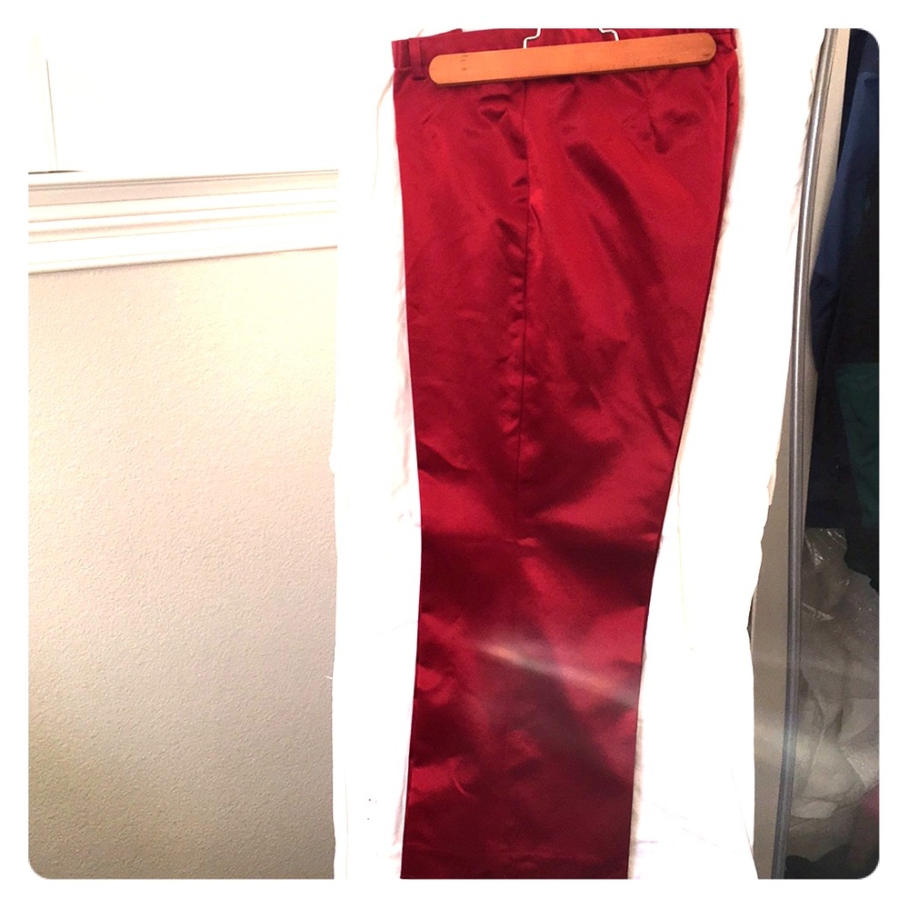 Sassy, shiny, scarlet red cropped pants!